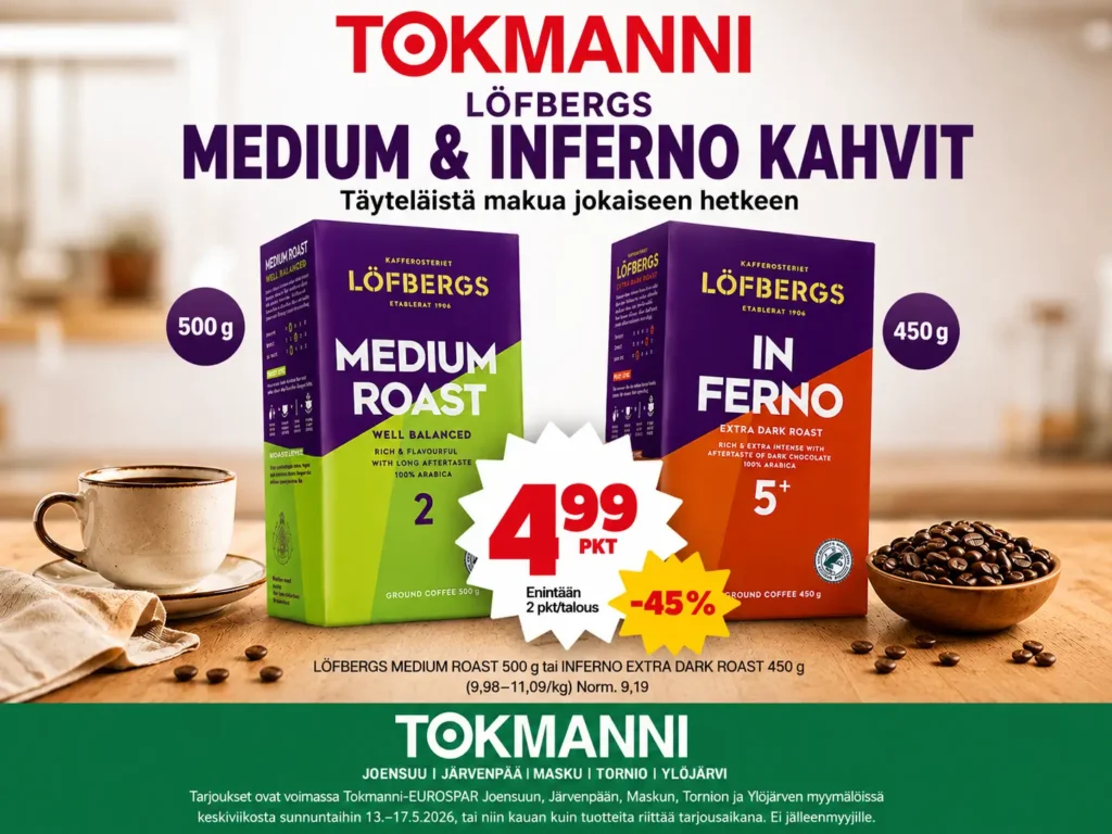 Löfbergs kahvi tarjoukset tokmanni