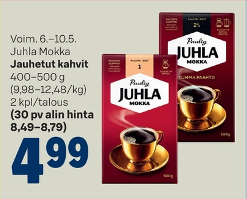 juhla mokka tarjous s-market voimassa 10.5.2026