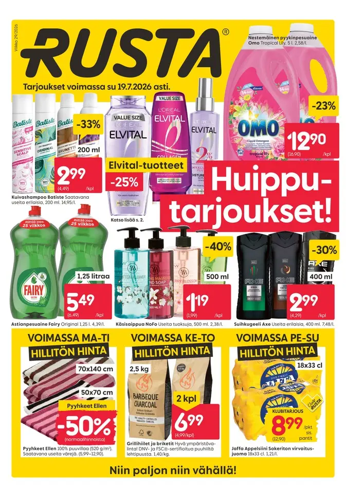 Kaupan Rusta uusin tarjouslehti voimassa 19.7.2026 rusta tarjoukset voimassa 19.7.2026